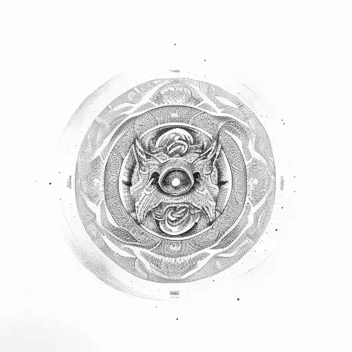 tribal howling wolf yin Yang  tattoo design idea