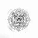 tribal howling wolf yin Yang  tattoo design idea