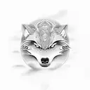 tribal howling wolf yin Yang  tattoo design idea