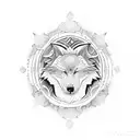 tribal howling wolf yin Yang  tattoo design idea