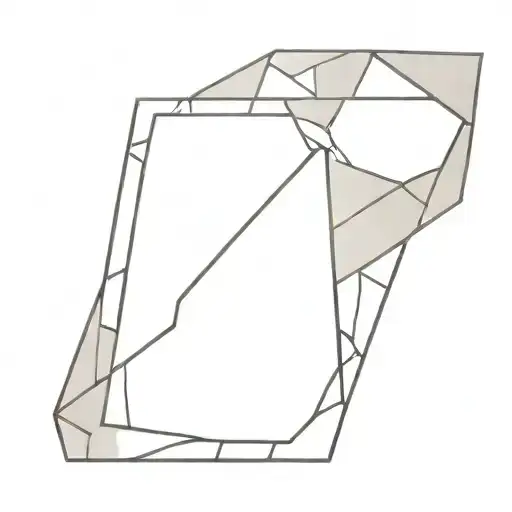 A minimalist tattoo of a broken mirror reflecting the idea of nihilism tattoo design idea