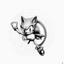 sonic fighting shadow tattoo design idea