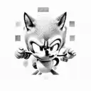 sonic fighting shadow tattoo design idea