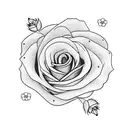 cute beagle with roses tattoo design idea