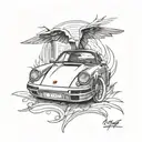 Porsche 911 tattoo design idea