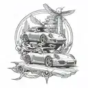 Porsche 911 tattoo design idea