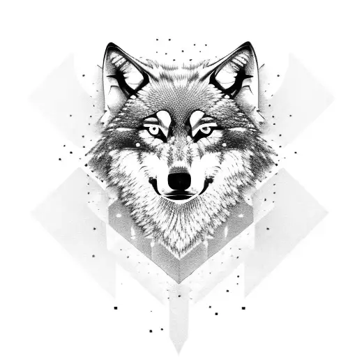 wolf head with white eyes for a chest tattoo tattoo design idea