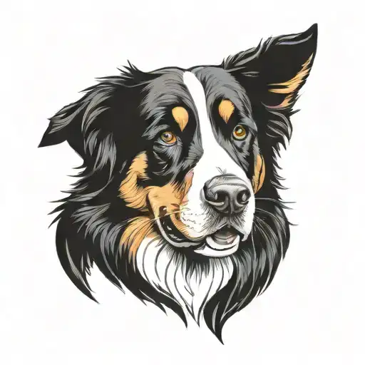 Bernese mountain dog male tatoo b/w tattoo design idea