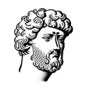 marcus aurelius vaporwave tattoo design idea