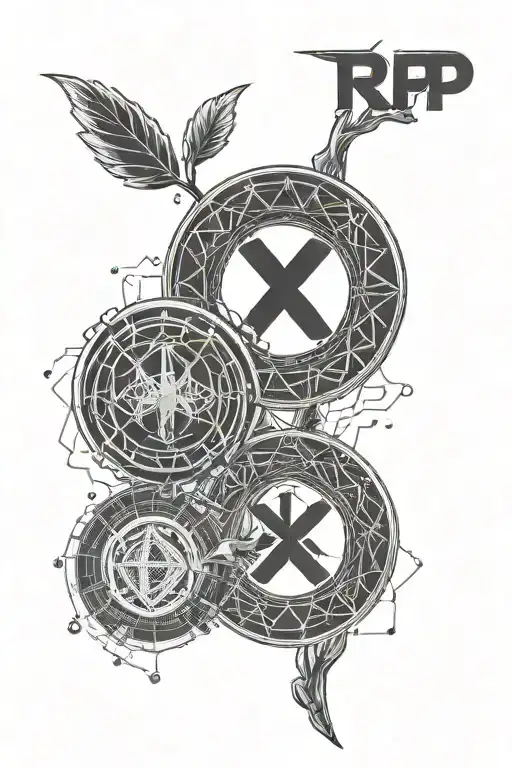 xrp cryptocurrency logos tattoo design idea