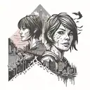 A collage of different scenes from the Life is Strange video game tattoo design idea