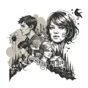 A collage of different scenes from the Life is Strange video game tattoo design idea