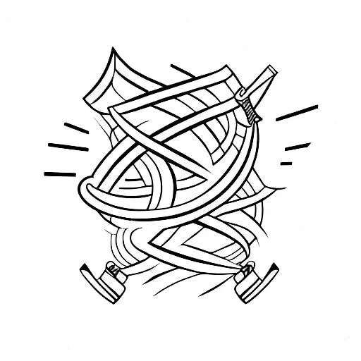 a magic wand with a magical trail around it  tattoo design idea