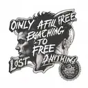 ending scene of fight club and the quote underneath saying only after we've lost everything we're free to do anything tattoo design idea