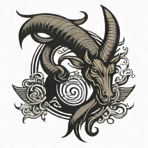 simple Capricorn symbol solid black tattoo tattoo design idea