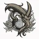 simple Capricorn symbol solid black tattoo tattoo design idea
