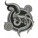 simple Capricorn symbol solid black tattoo tattoo design idea