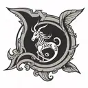 simple Capricorn symbol solid black tattoo tattoo design idea