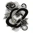A tattoo design featuring a infinity snake with roses, incorporating Aztec symbols tattoo design idea