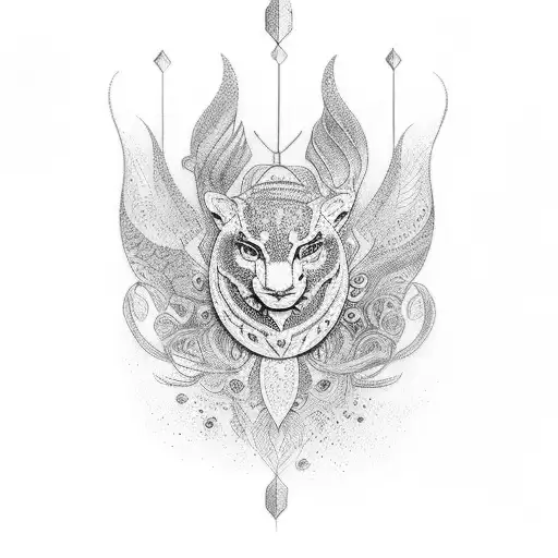 34 loop unalome tattoo design idea