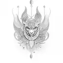 34 loop unalome tattoo design idea