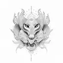 34 loop unalome tattoo design idea