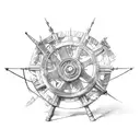 ship wheel tattoo design idea