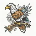 Eagle and Magpie tattoo design idea