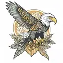 Eagle and Magpie tattoo design idea