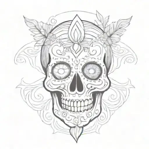 mexican skull tattoo design idea