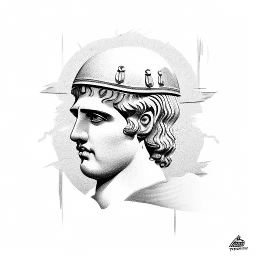 alexander the great with powerful words tattoo design idea