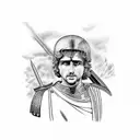 alexander the great with powerful words tattoo design idea