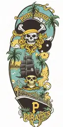Pittsburgh Pirates emblem, Pittsburgh Bridge, Pittsburgh Skyline, USA Wrestling emblem, Palm Trees tattoo design idea