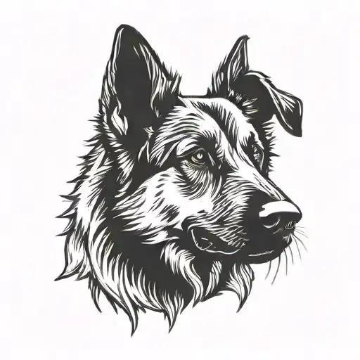 USA german shepherd silhouette formed tattoo design idea