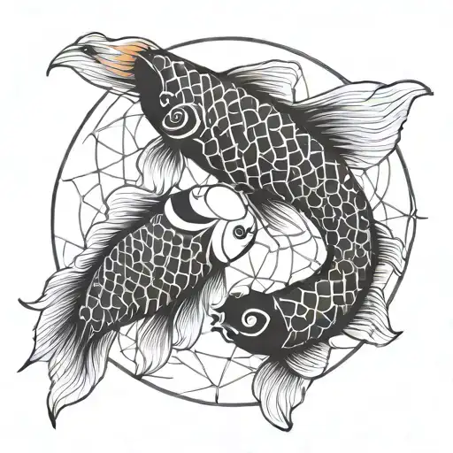 koi fish yin yang tattoo design idea