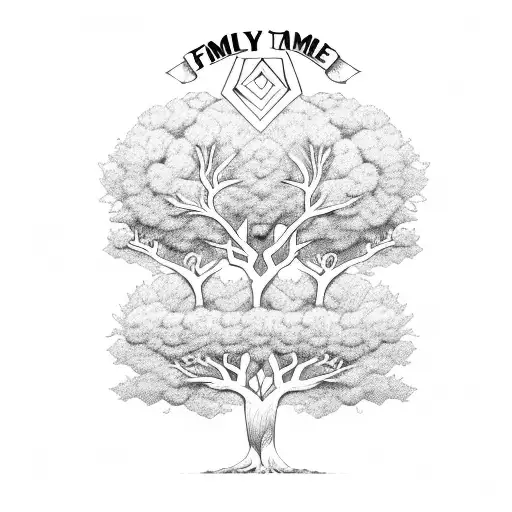 A family tree with two branches representing the client's two sons tattoo design idea