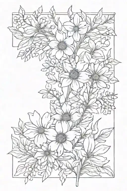 wild flowers, band aid, saying Let Them, I am enough  tattoo design idea