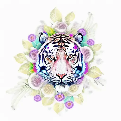 tiger with flowers and mandala tattoo design idea