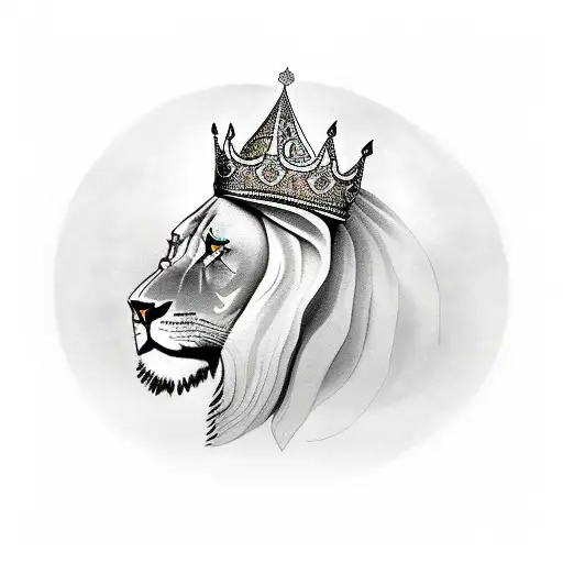Sikh religious full sleeve with lions crown roaring tattoo design idea