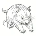 weaponized wombat tattoo design idea