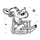 drunk donkey with Stella bier glass tattoo design idea