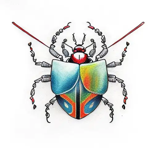 beetle old school traditional less shading more strong lines tattoo design idea