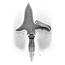 axe head with blade facing front tattoo design idea