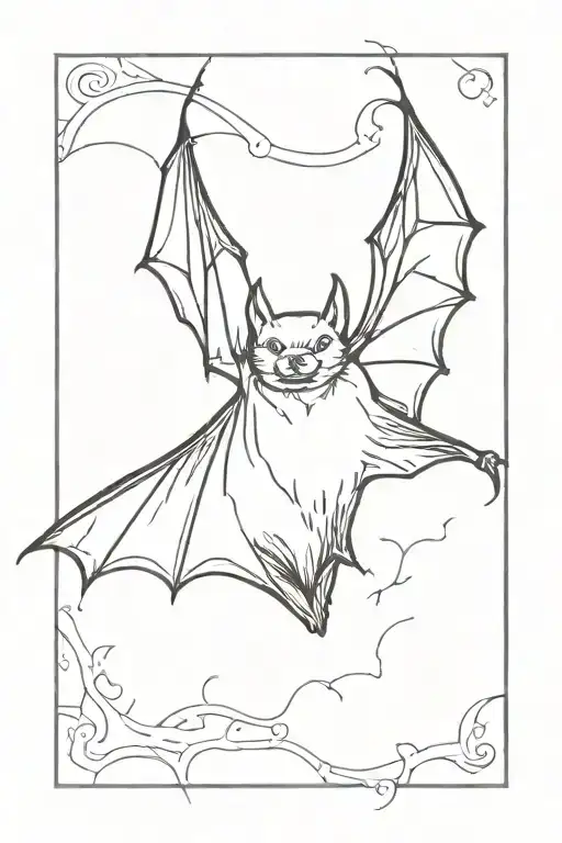 bat hanging upside tattoo design idea