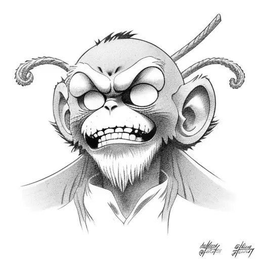 monkey d luffy tattoo design idea