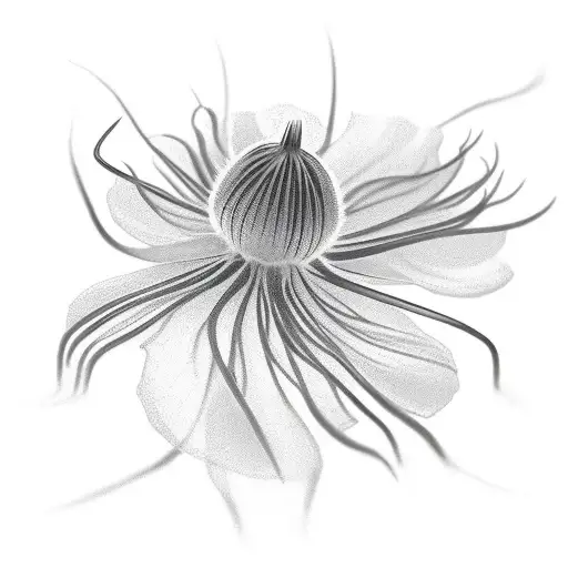 red spider lily on earth tattoo design idea