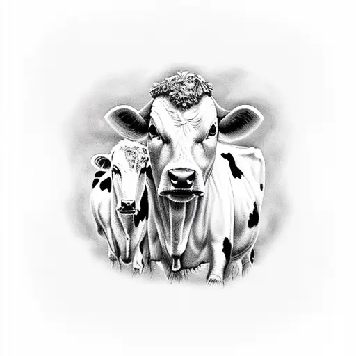 Waylon name with cows involved tattoo design idea