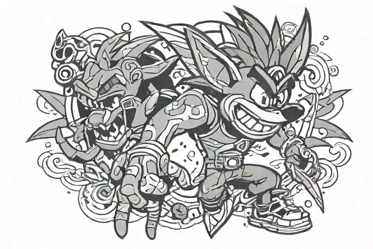 Crash Bandicoot character tattoo design idea