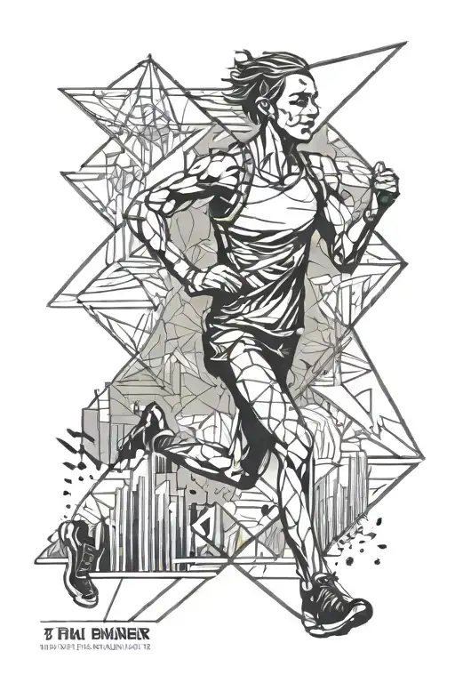 a trail runner tattoo design idea