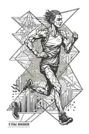 a trail runner tattoo design idea